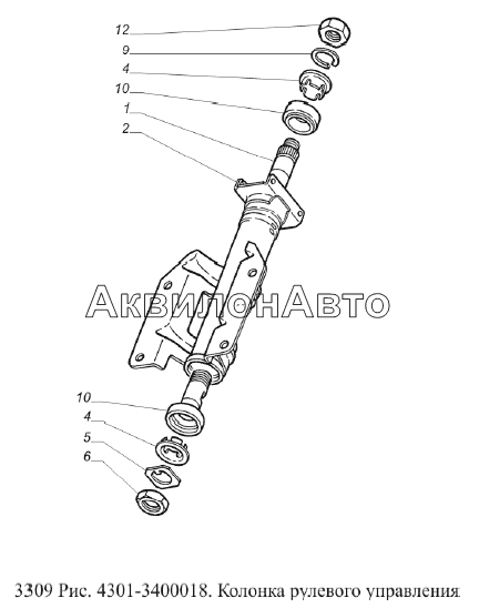 Рулевое управление газ 3309 схема